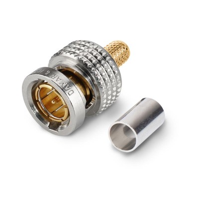 DAMAR & HAGEN BNC crimp-male connector 0.6/2.8, straight, silver