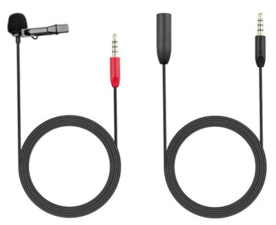 SR-LMX1+, lavalier microphone with 3.5mm TRRS connector and 4m extension cable