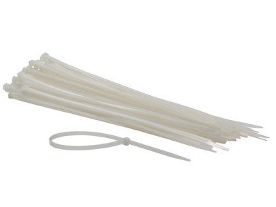 NYLON KABELBINDBANDJES - 4.8 x 300mm - WIT (100st.)