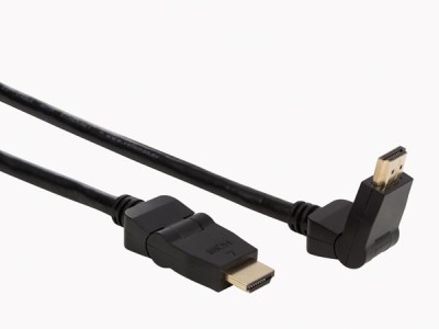 HIGH-SPEED KABEL HDMI©  2.0 MET ETHERNET +/- 90ø HDMI PLUG NAAR +/-90ø HDMI PLUG