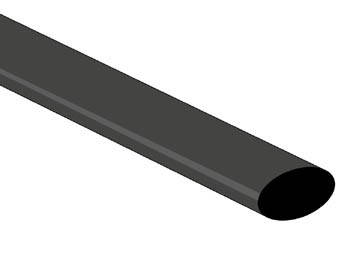 thermische krimpkous 9,5mm - 1,2m lang - zwart - 25 stuks
