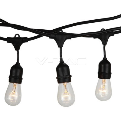 - Led String Light With Euro Plug And WP Socket  5 Meter 10 Bulbs