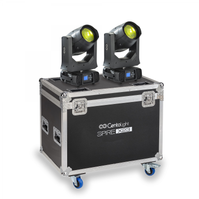 CENTOLIGHT SPIRE X23 SET OF 2 MOVING HEADS WITH FLIGHT CASE